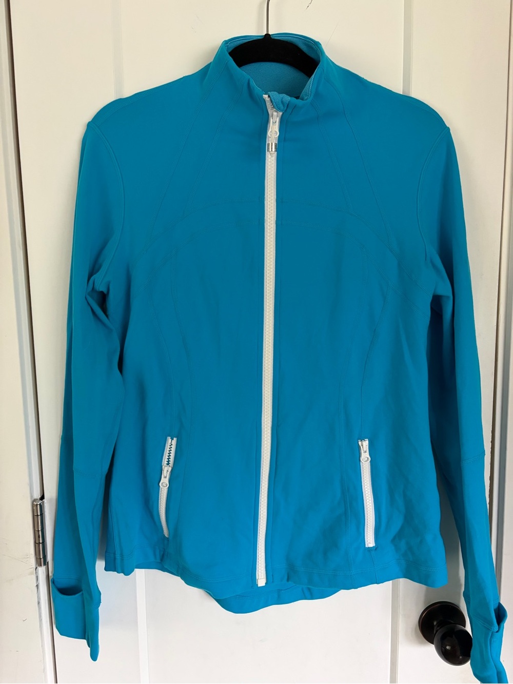 lululemon athletica Turquoise Full-Zip Utility Jacket- no size tag inside coat